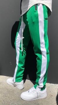 Image 2 of Pantalon Stripes Vert/Blanc
