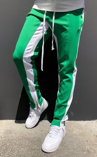 Image 1 of Pantalon Stripes Vert/Blanc