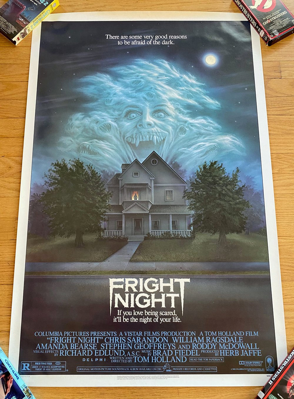 1985 FRIGHT NIGHT Original U.S. One Sheet Movie Poster