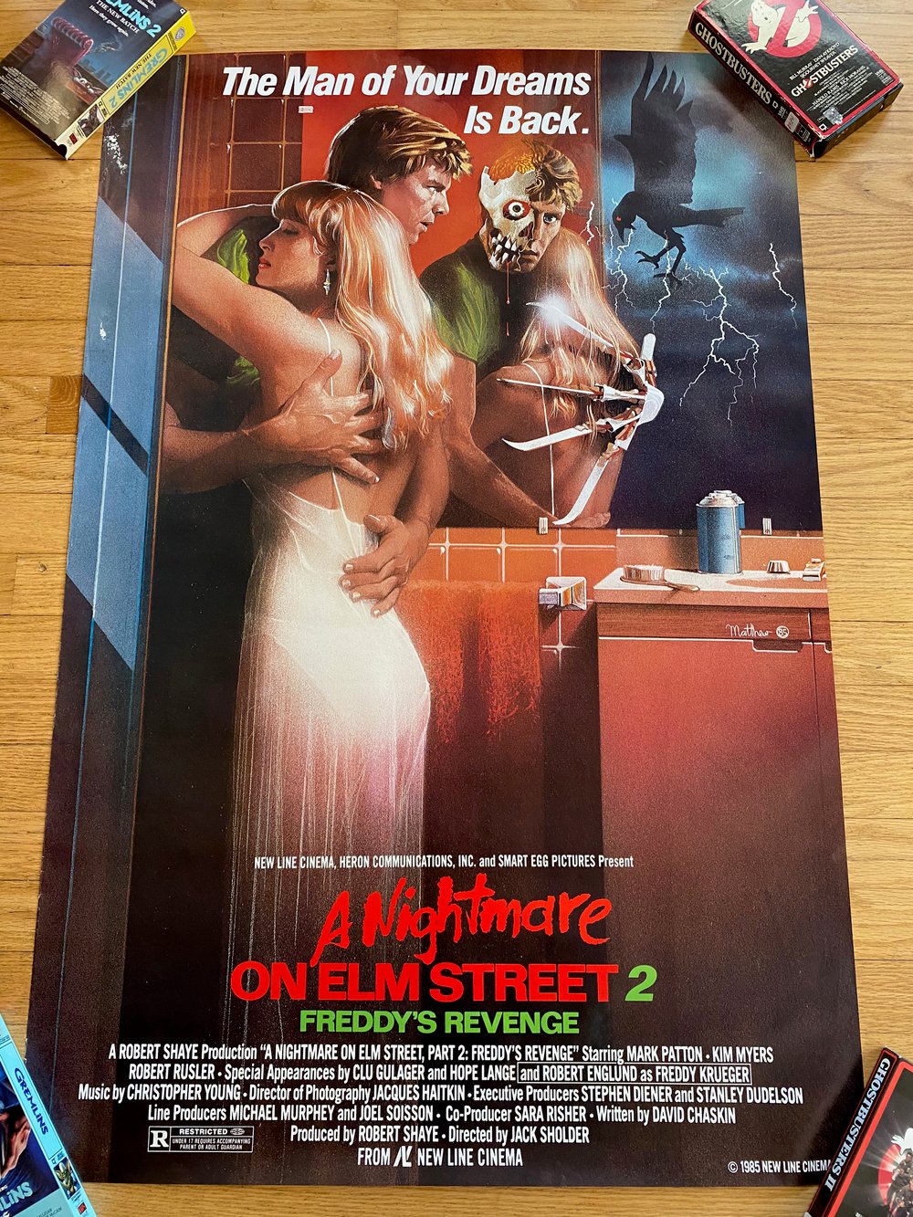 1985 A NIGHTMARE ON ELM STREET 2 FREDDY'S REVENGE Original U.S. One Sheet Movie Poster