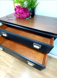 Image 4 of Industrial Rustic Apothecary Large Black Stag Chest Of Drawers
