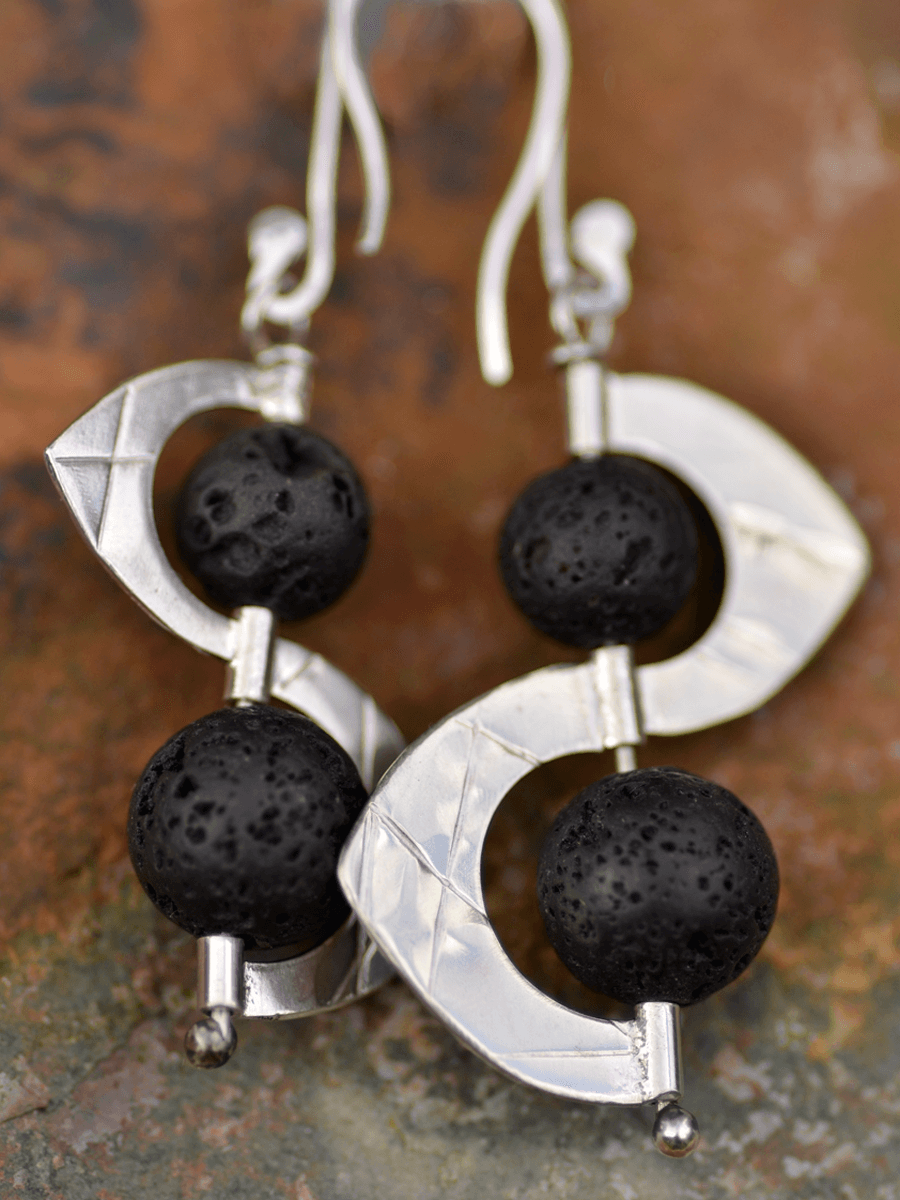 Lava bead store earrings