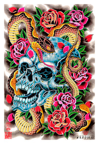 Skull snake roses