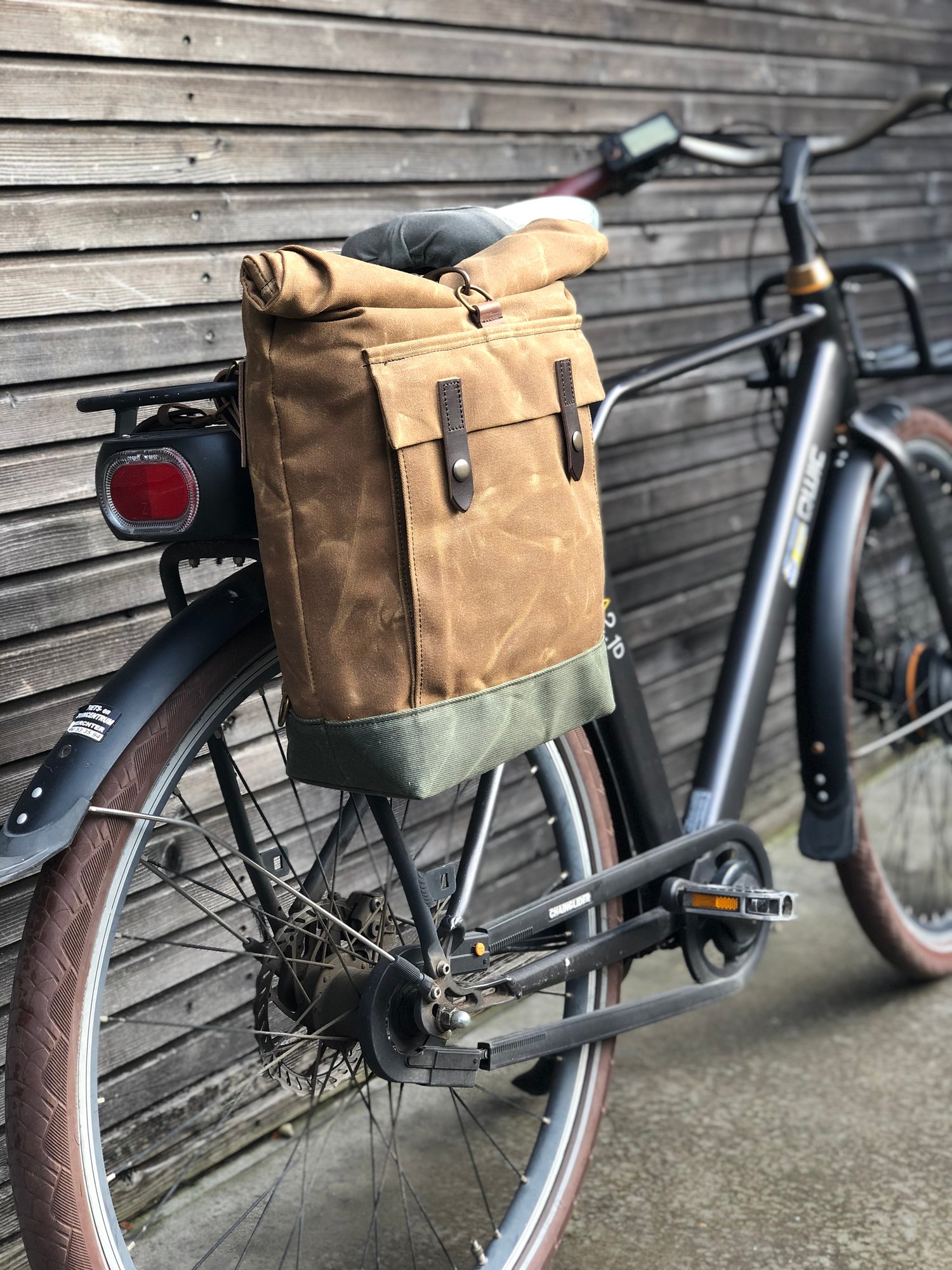 Spice waxed canvas motorbike bag Motorcycle bag Bicycle bag in