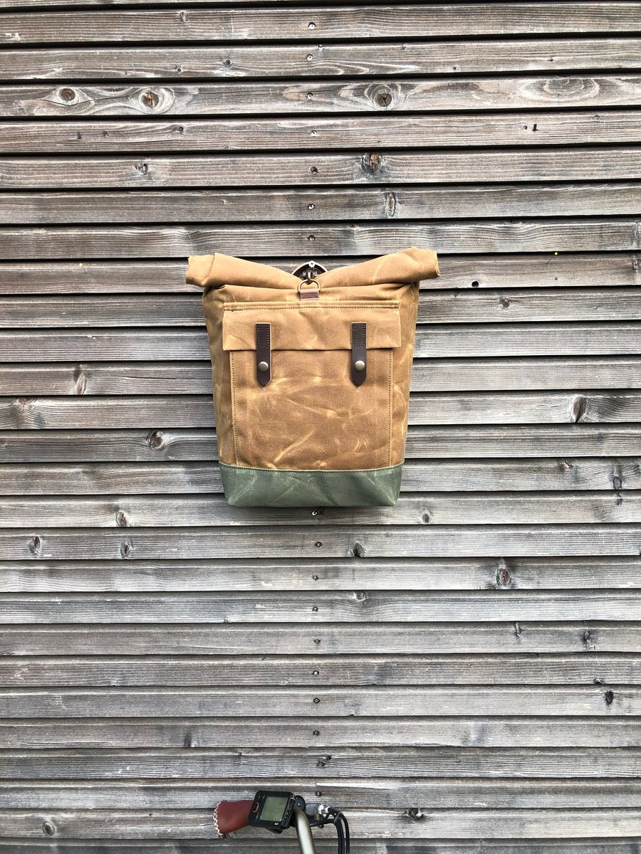Image of Spice waxed canvas motorbike bag / Motorcycle bag / Bicycle bag in waxed canvas / Bike accessories