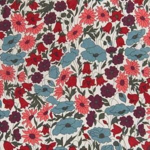 Image of Barrette Liberty Poppy & Daisy rouge rose bleu