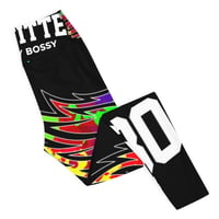Image 2 of BOSSFITTED Black and Colorful Logo AOP Yoga Leggings