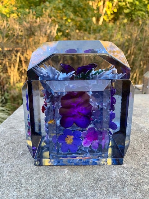 Image of Petite Painted Underwater Pansies Box- custom order only