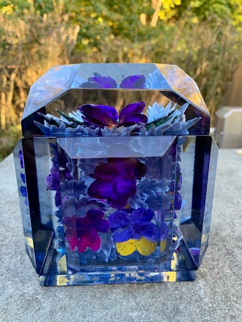 Image of Petite Painted Underwater Pansies Box- custom order only
