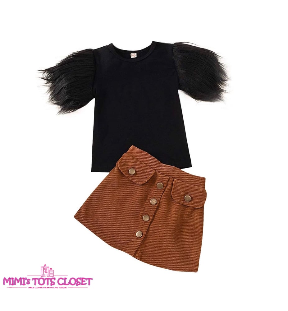 Image of Feather Top & Skirt Set