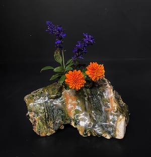 Organic slab flower vessel #1