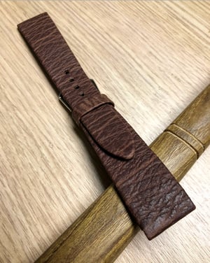 Image of Hand-rolled Brown Japanese Shark rembordé vintage strap