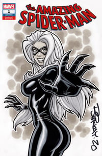 Image of Black Cat  Original Copic Marker Sketch