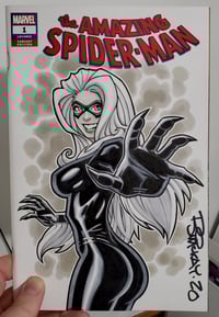 Image of Black Cat  Original Copic Marker Sketch