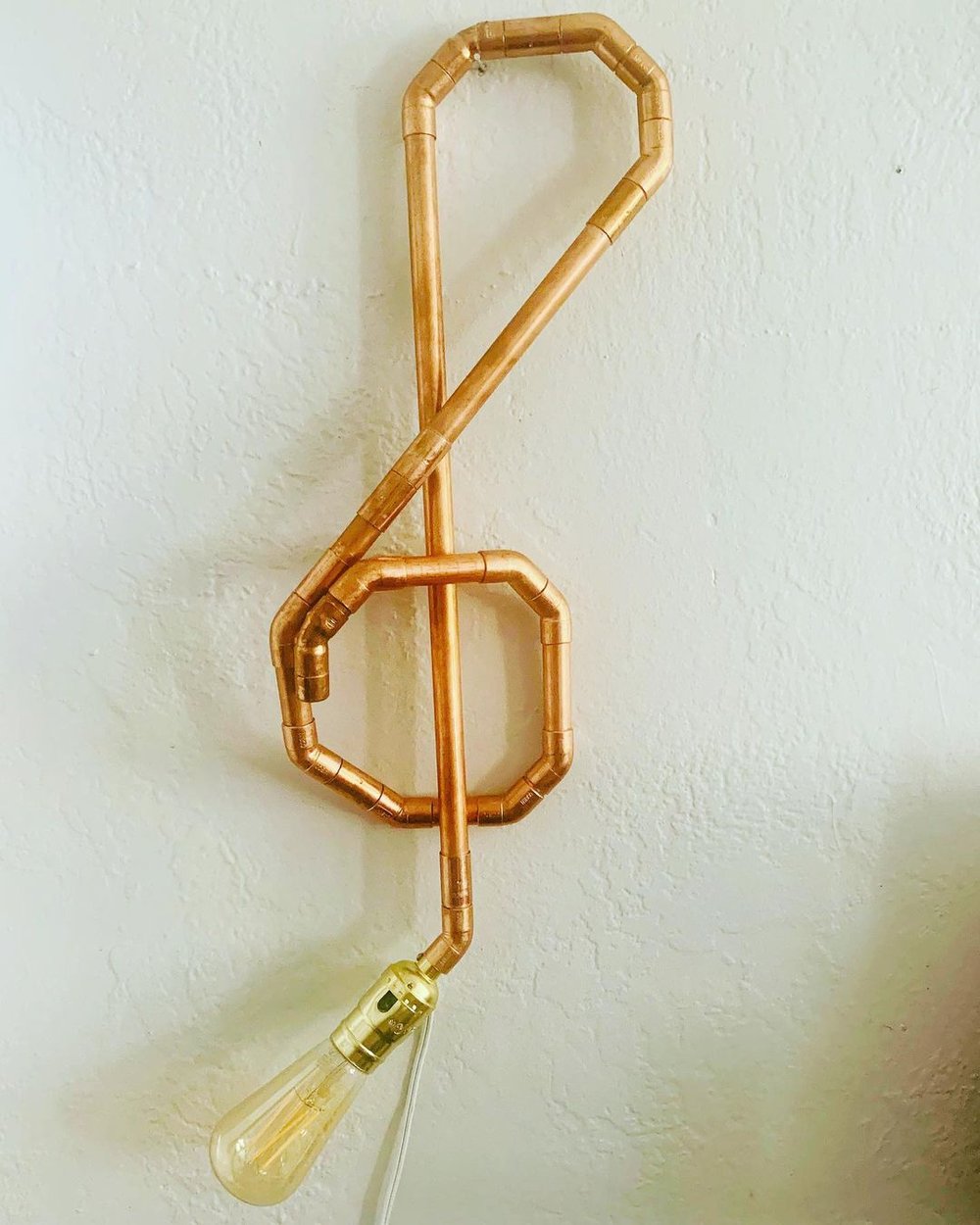 Image of Treble Clef Copper Pipe Lamp