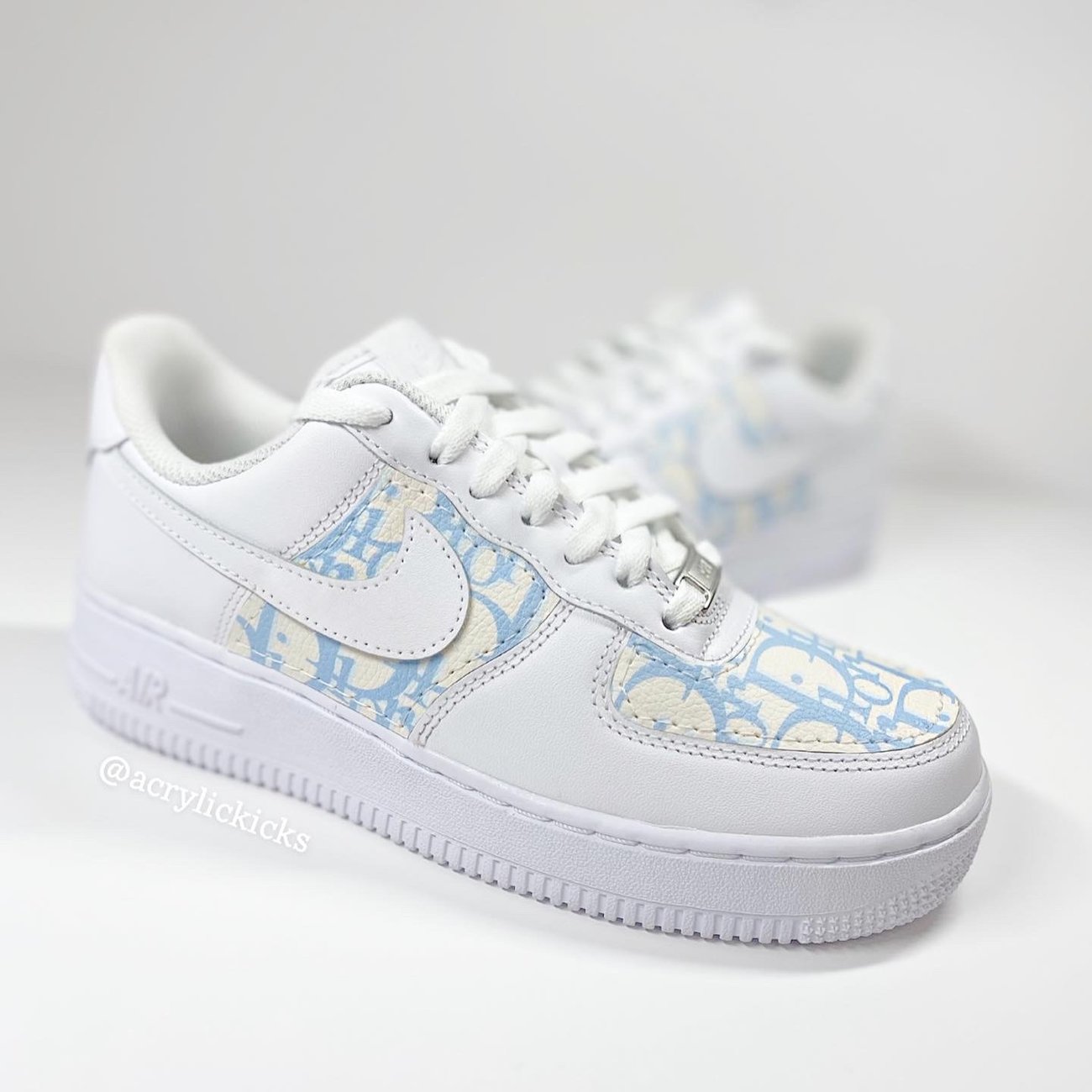 Nike AF1 Baby Blue Dior V2 Acrylic Kicks