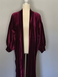 Image 1 of Velvet Duster Jacket Burgandy