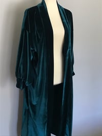 Image 1 of Velvet Duster Jacket Forest Green