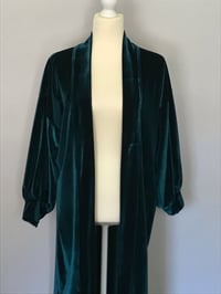 Image 5 of Velvet Duster Jacket Forest Green