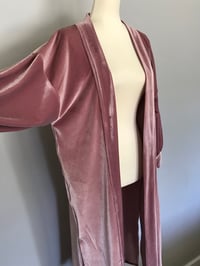 Image 2 of Velvet Duster Jacket Blush Pink
