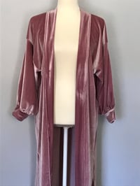 Image 1 of Velvet Duster Jacket Blush Pink
