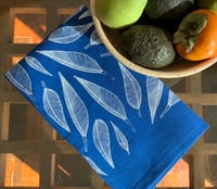 Botanical Leaf Tea Towel Blue