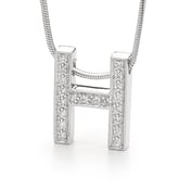 Image of Initial Pendant - In Sterling Silver with Cubic Zirconia's