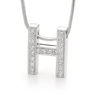 Initial Pendant - In Sterling Silver with Cubic Zirconia's