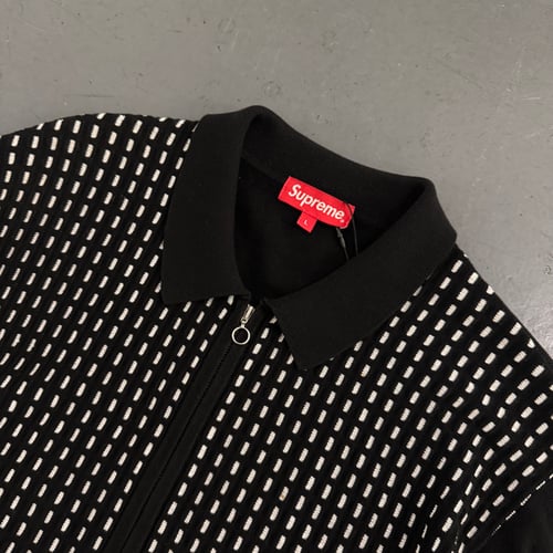 Image of SS18 Supreme Dashes Zip Up Knit Longsleeve Polo, size large