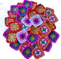 Image 4 of 20 Crochet Granny Squares Mixed Colour Scheme 3-inch
