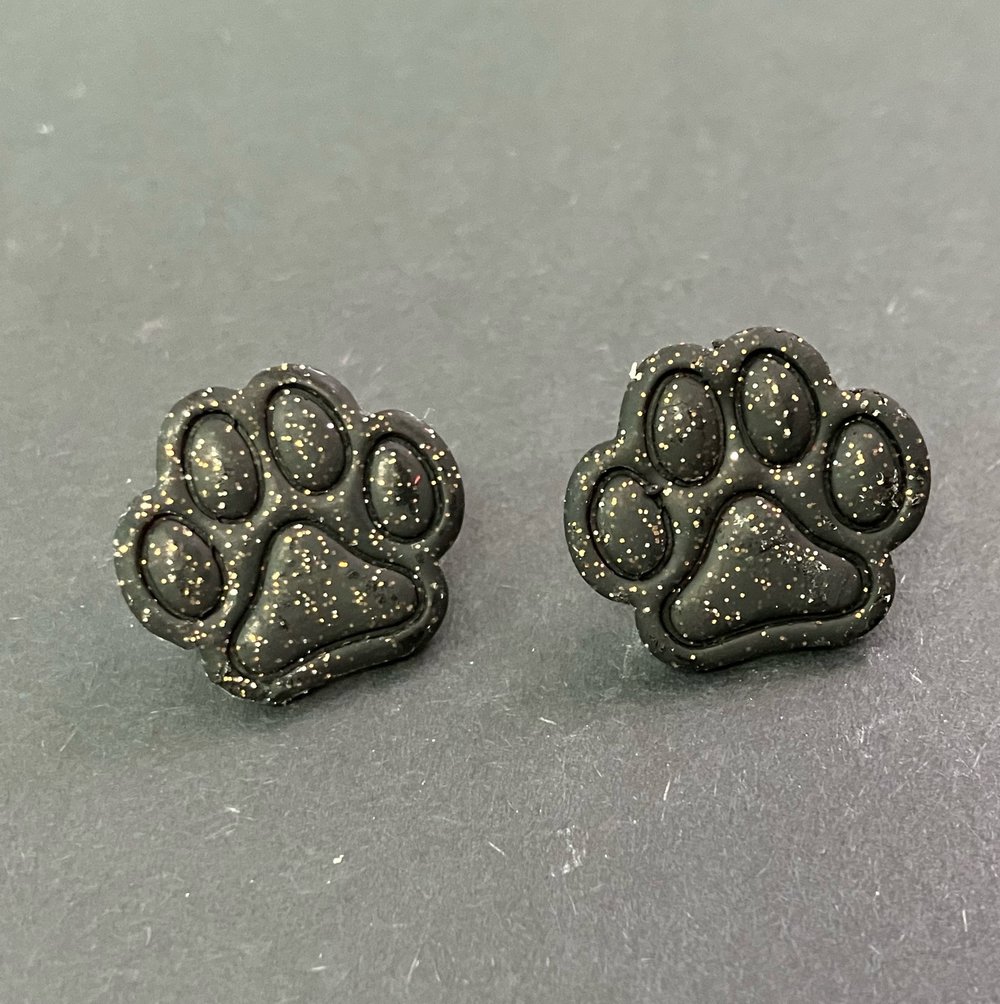 Paw-Print Clay Earrings