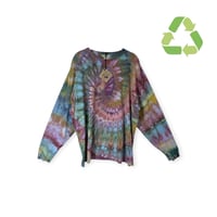 Image 1 of ♻️ UPCYCLED XL Unisex LL Bean Knit Top in Autumn Spiral Ice Dye