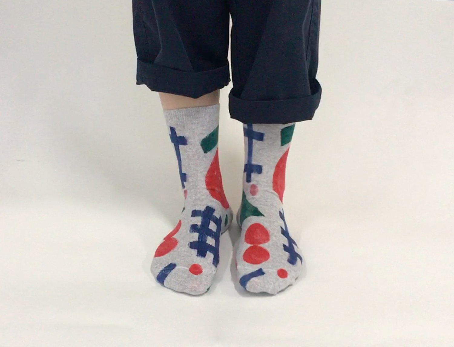 Image of GEOMETRIC PAINTED SOCKS