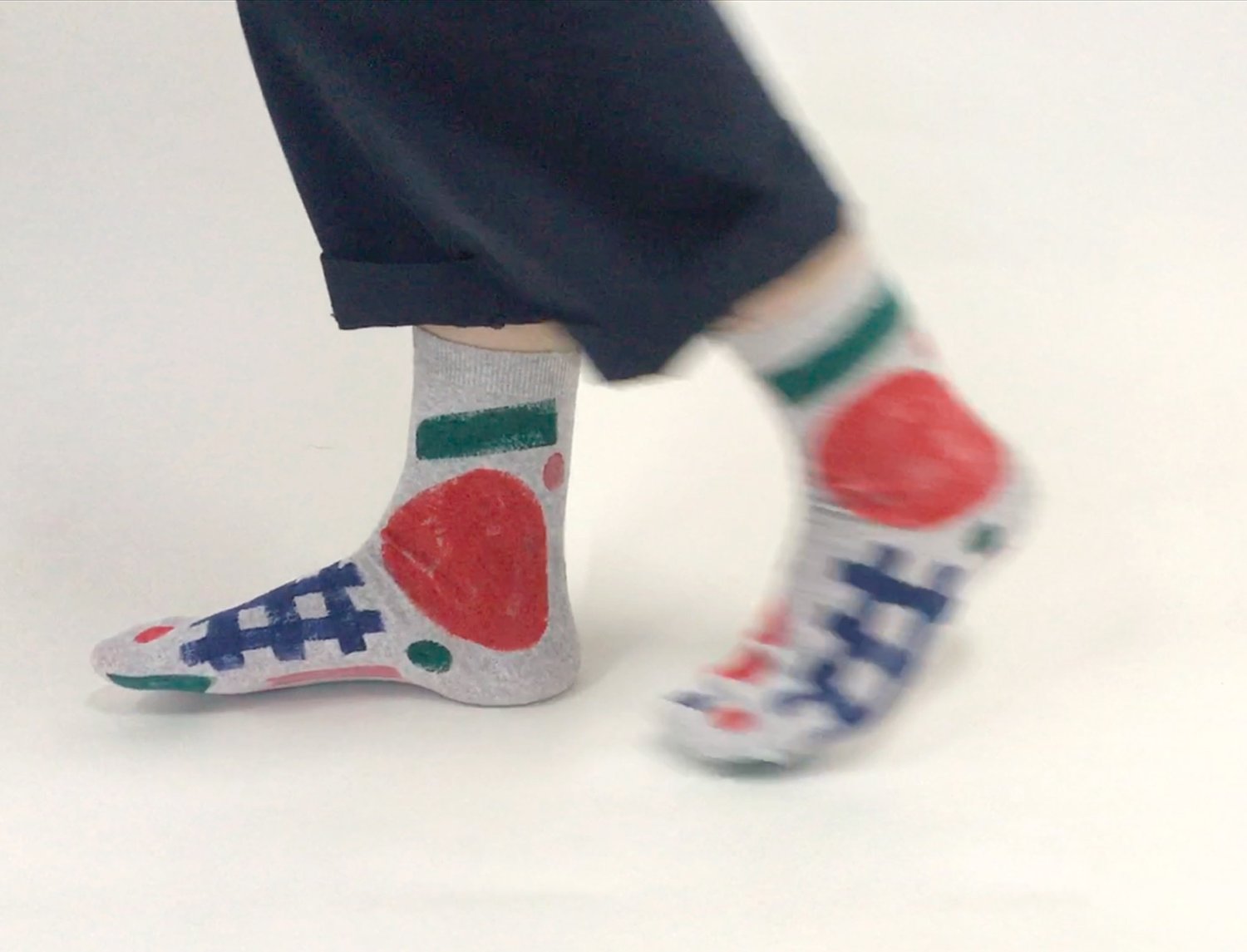 Image of GEOMETRIC PAINTED SOCKS