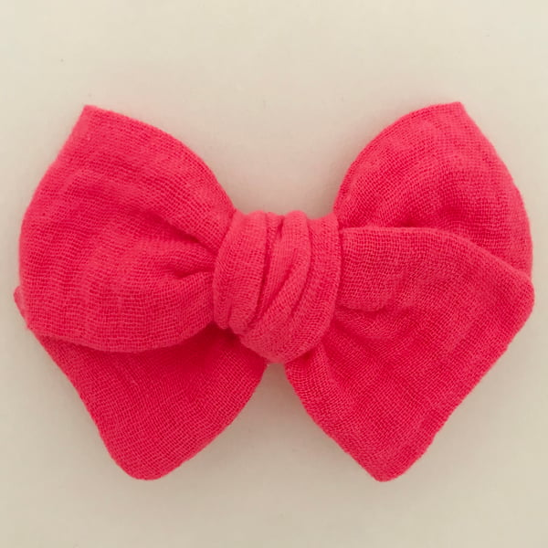 Image of Barrette double gaze framboise