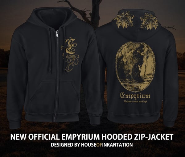 Image of Empyrium- "E Logo" Autumnal Gold printed Zipper Hoodie PRE ORDER!