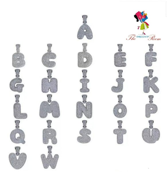 Image of Bubble letter pendent and chain set