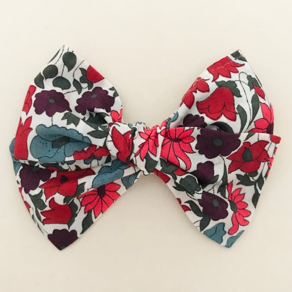 Image of Barrette Liberty Poppy & Daisy rouge rose bleu