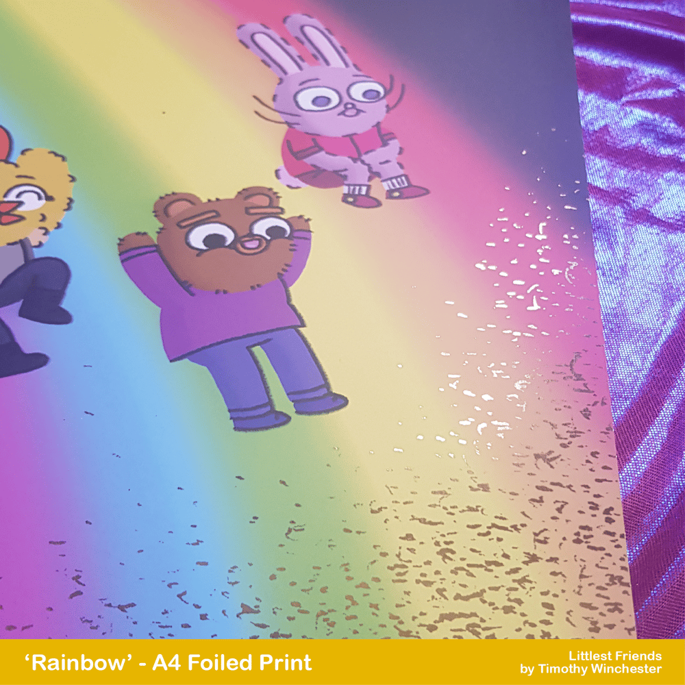'Rainbow' - A4 foiled art print