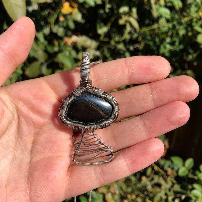 Hematite Mushroom Pendant