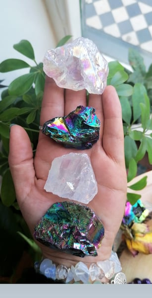 Image of Angel aura & rainbow hematite 