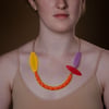Orange Varied Mesh Necklace
