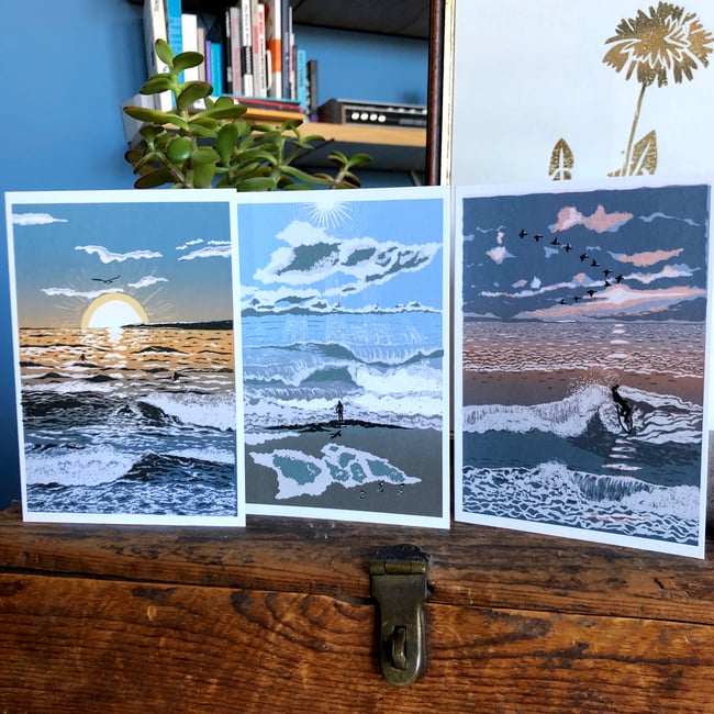 Surfer greetings cards