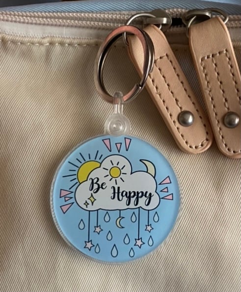 Be Happy Acrylic Keychain