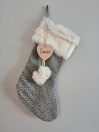 Image 1 of Grey Knitted Stocking 