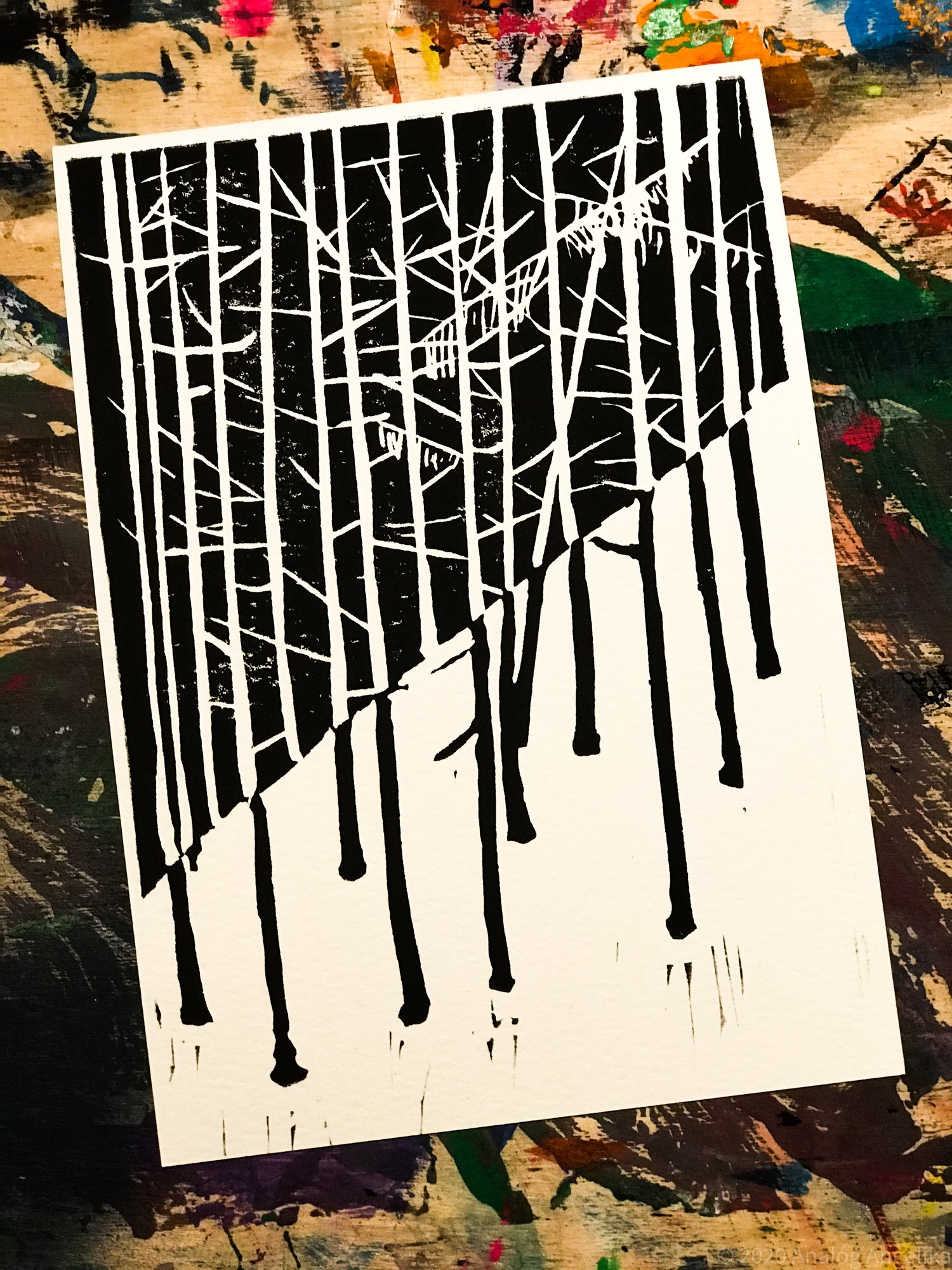 I miss skiing - LINOPRINT no 1.