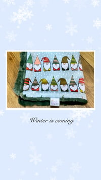 Image 2 of Snowy Gnome Minky Fabric Lovie-Large & Medium