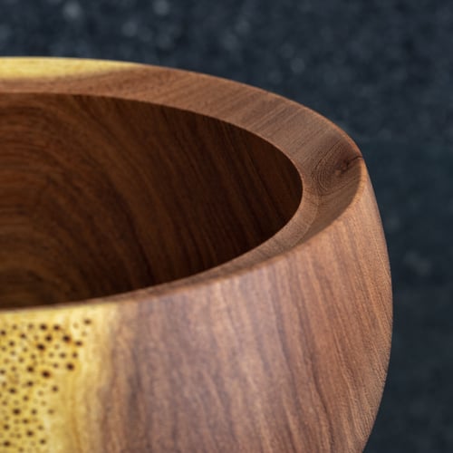 Image of Handmade Mesquite Calabash Style "Galaxy" Bowl