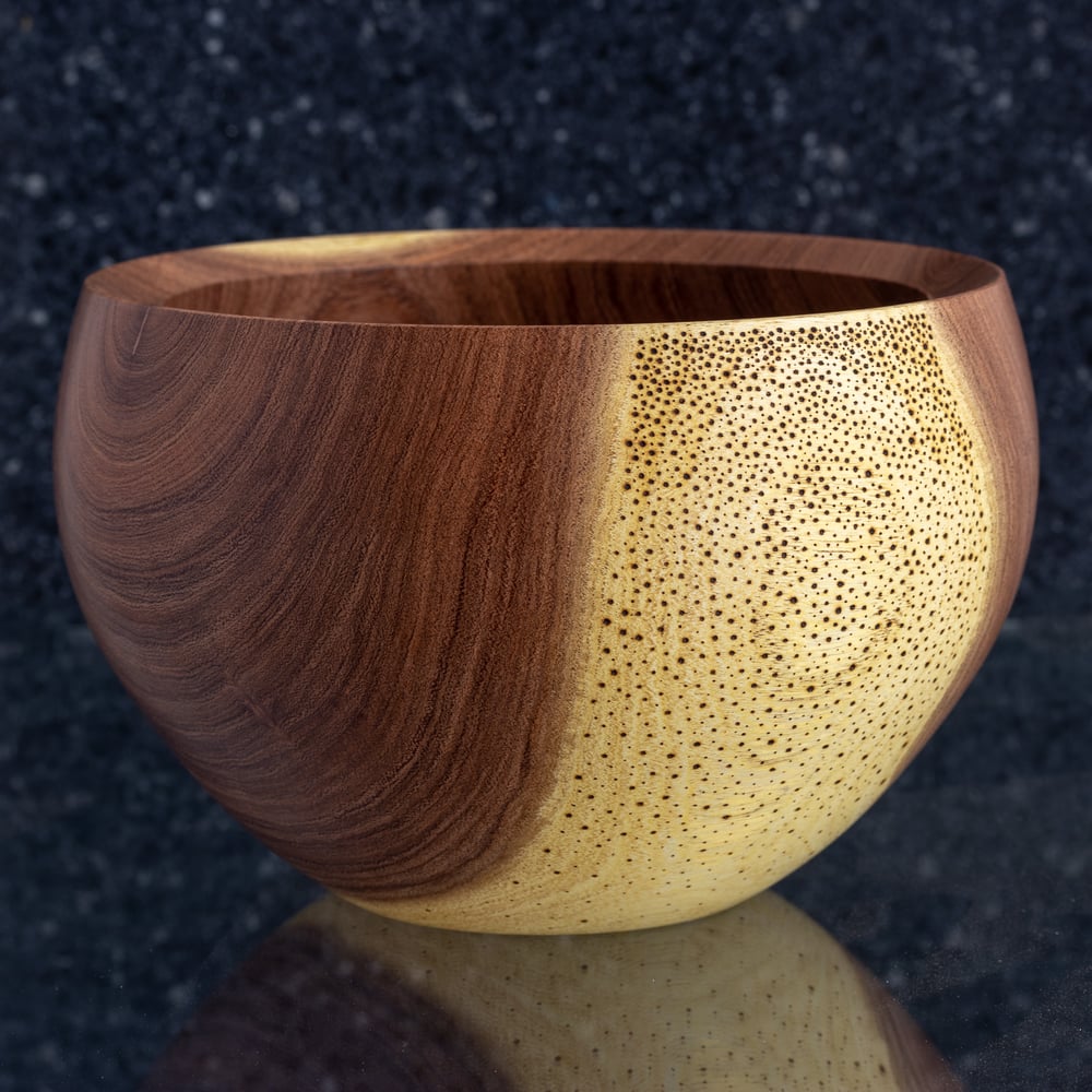 Image of Handmade Mesquite Calabash Style "Galaxy" Bowl