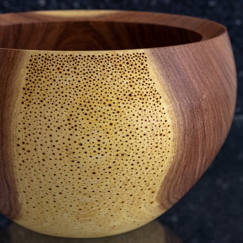 Image of Handmade Mesquite Calabash Style "Galaxy" Bowl
